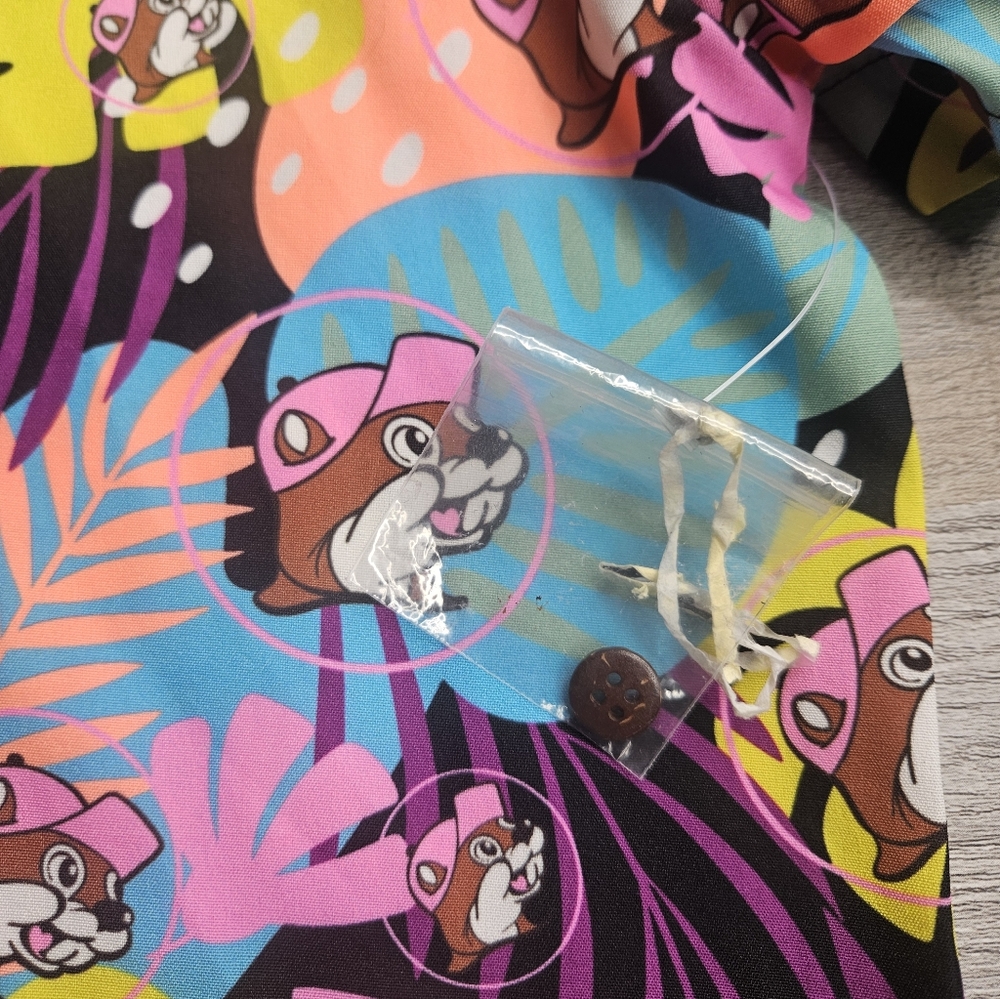 Buc-ee's Neon Tropical Camper Print Hawaiian Button Front Shirt Men's 4X NWOT - Picture 3 of 8